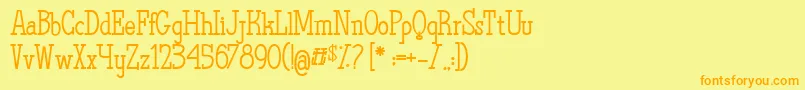 TheQuestOfDiscoveries Font – Orange Fonts on Yellow Background