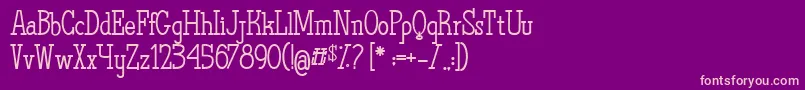 TheQuestOfDiscoveries Font – Pink Fonts on Purple Background