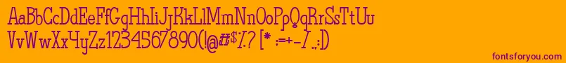 TheQuestOfDiscoveries Font – Purple Fonts on Orange Background