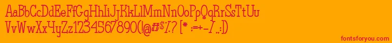 TheQuestOfDiscoveries Font – Red Fonts on Orange Background