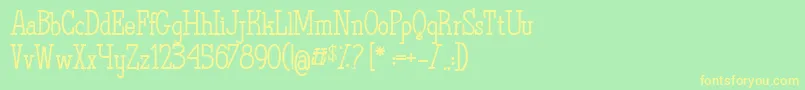 TheQuestOfDiscoveries Font – Yellow Fonts on Green Background