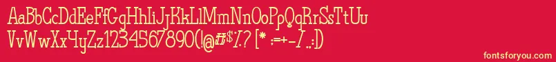 TheQuestOfDiscoveries Font – Yellow Fonts on Red Background