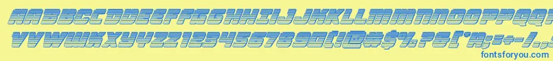 Victorycomicschromeital Font – Blue Fonts on Yellow Background