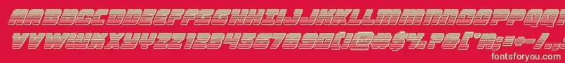 Victorycomicschromeital-Schriftart – Grüne Schriften auf rotem Hintergrund