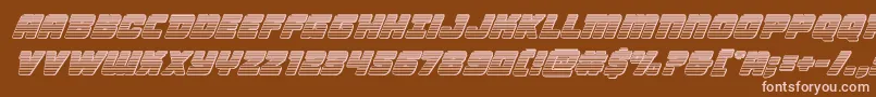 Victorycomicschromeital-Schriftart – Rosa Schriften auf braunem Hintergrund