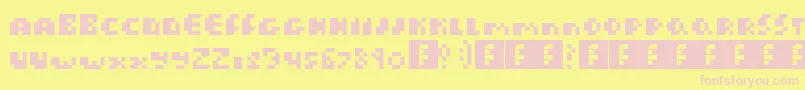 Macaron Font – Pink Fonts on Yellow Background
