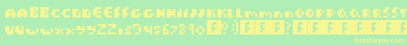 Macaron Font – Yellow Fonts on Green Background