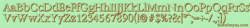 BernsteinshadowLightRegular Font – Brown Fonts on Green Background