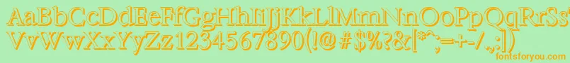 BernsteinshadowLightRegular Font – Orange Fonts on Green Background