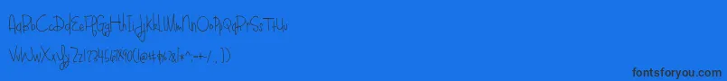 BlueberryOatmealLight-Schriftart – Schwarze Schriften auf blauem Hintergrund