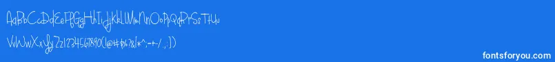 BlueberryOatmealLight-Schriftart – Weiße Schriften auf blauem Hintergrund