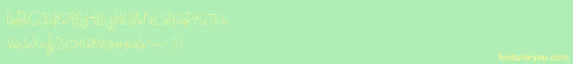 BlueberryOatmealLight Font – Yellow Fonts on Green Background