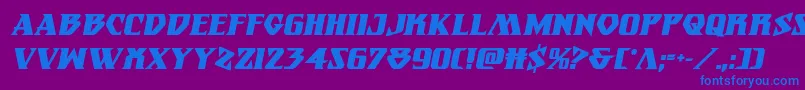 Eternalknightboldital Font – Blue Fonts on Purple Background