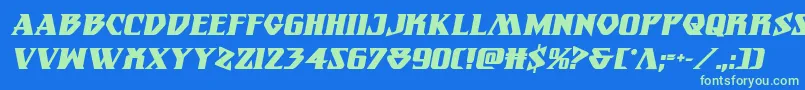 Eternalknightboldital Font – Green Fonts on Blue Background