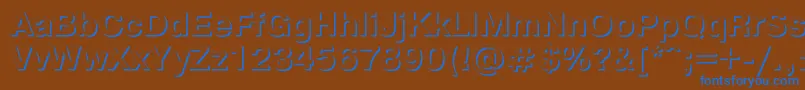 Pragmaticashadowc Font – Blue Fonts on Brown Background