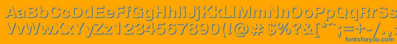 Pragmaticashadowc Font – Blue Fonts on Orange Background