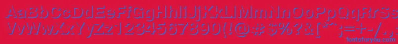 Pragmaticashadowc-Schriftart – Blaue Schriften auf rotem Hintergrund