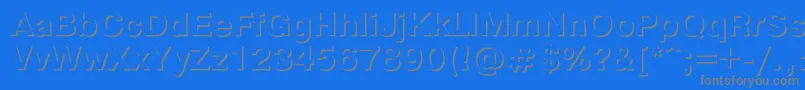 Czcionka Pragmaticashadowc – szare czcionki na niebieskim tle
