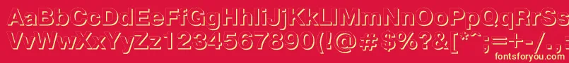 Pragmaticashadowc Font – Yellow Fonts on Red Background