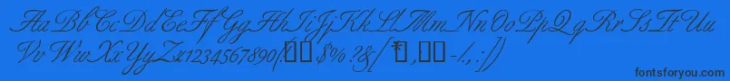 Aldridgescriptssk Font – Black Fonts on Blue Background