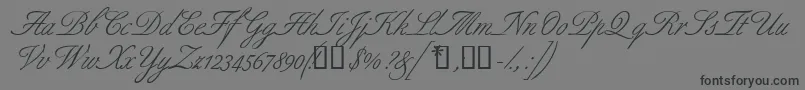 Aldridgescriptssk-Schriftart – Schwarze Schriften auf grauem Hintergrund