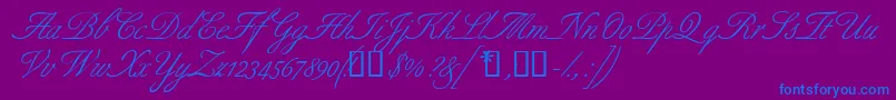 Шрифт Aldridgescriptssk – синие шрифты на фиолетовом фоне