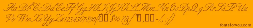 Aldridgescriptssk Font – Brown Fonts on Orange Background