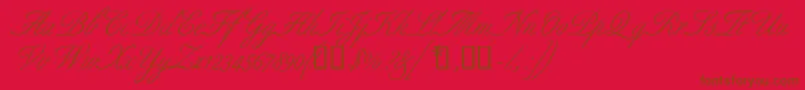 Aldridgescriptssk Font – Brown Fonts on Red Background