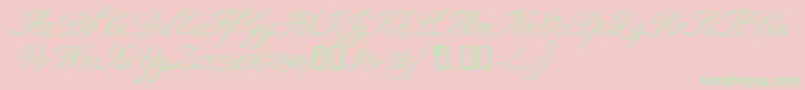 Aldridgescriptssk Font – Green Fonts on Pink Background