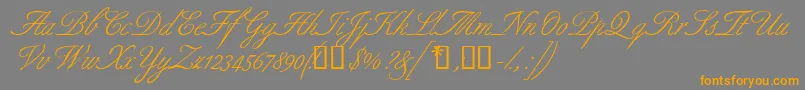 Aldridgescriptssk Font – Orange Fonts on Gray Background