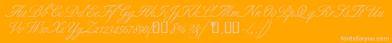 Aldridgescriptssk Font – Pink Fonts on Orange Background