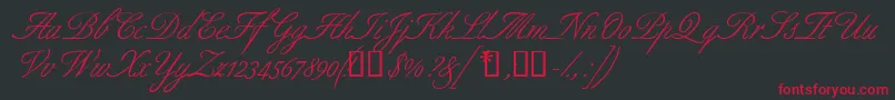 Aldridgescriptssk Font – Red Fonts on Black Background