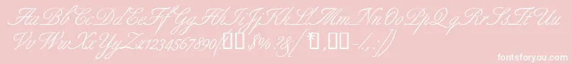 Fonte Aldridgescriptssk – fontes brancas em um fundo rosa