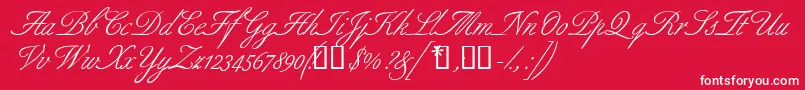 Aldridgescriptssk Font – White Fonts on Red Background