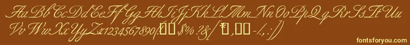 Aldridgescriptssk Font – Yellow Fonts on Brown Background