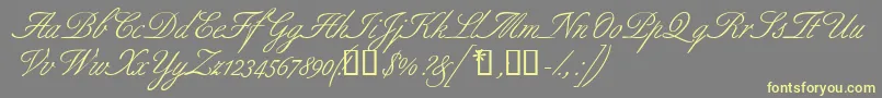 Aldridgescriptssk-Schriftart – Gelbe Schriften auf grauem Hintergrund