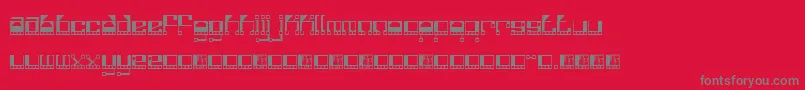 Funkotro-fontti – harmaat kirjasimet punaisella taustalla