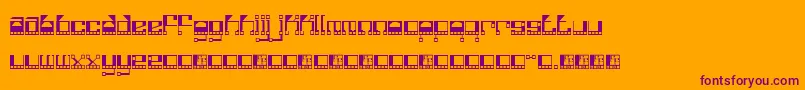 Funkotro-Schriftart – Violette Schriften auf orangefarbenem Hintergrund