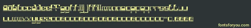フォントFunkotro – 黒い背景に黄色の文字