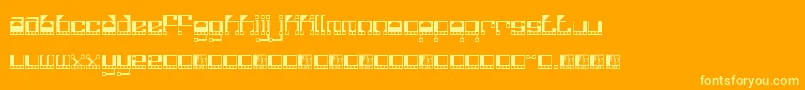 Funkotro Font – Yellow Fonts on Orange Background