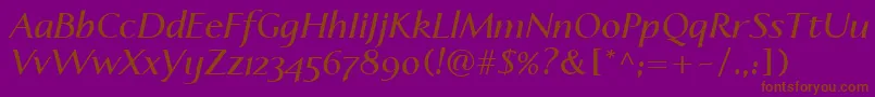 LinotypeapertoSemibolditalic Font – Brown Fonts on Purple Background