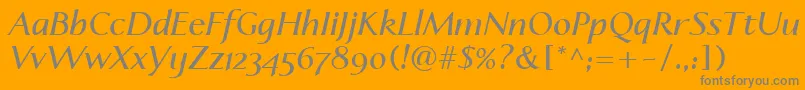 LinotypeapertoSemibolditalic Font – Gray Fonts on Orange Background
