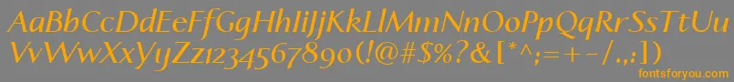 LinotypeapertoSemibolditalic Font – Orange Fonts on Gray Background