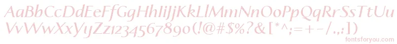 LinotypeapertoSemibolditalic Font – Pink Fonts on White Background
