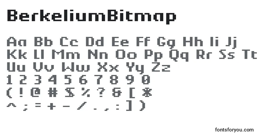 A fonte BerkeliumBitmap – alfabeto, números, caracteres especiais
