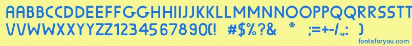 SunscreenUnscreened Font – Blue Fonts on Yellow Background