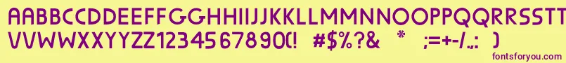 SunscreenUnscreened Font – Purple Fonts on Yellow Background