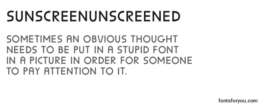 Review of the SunscreenUnscreened Font