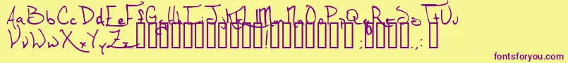 Thirmv-Schriftart – Violette Schriften auf gelbem Hintergrund