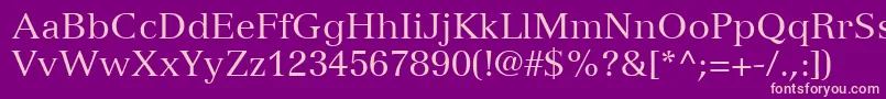 VersaillesLt55Roman Font – Pink Fonts on Purple Background